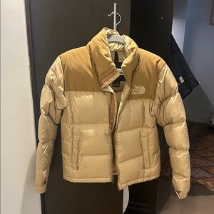 The North Face Beige and Brown Puffer Jacket